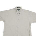 HILLS & ARCHER Mens Beige Cotton Shirt M Short Sleeve Casual Classic