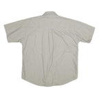 HILLS & ARCHER Mens Beige Cotton Shirt M Short Sleeve Casual Classic