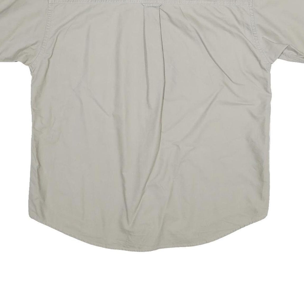 HILLS & ARCHER Mens Beige Cotton Shirt M Short Sleeve Casual Classic