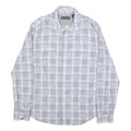 DKNY Mens Blue White Check Shirt L Casual Cotton Long Sleeve Button Shirt