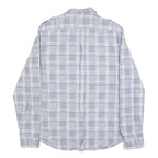 DKNY Mens Blue White Check Shirt L Casual Cotton Long Sleeve Button Shirt