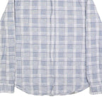 DKNY Mens Blue White Check Shirt L Casual Cotton Long Sleeve Button Shirt