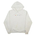 CHAMPION Womens Cream Hoodie L Cotton Blend Casual Pullover Rude Girls Print