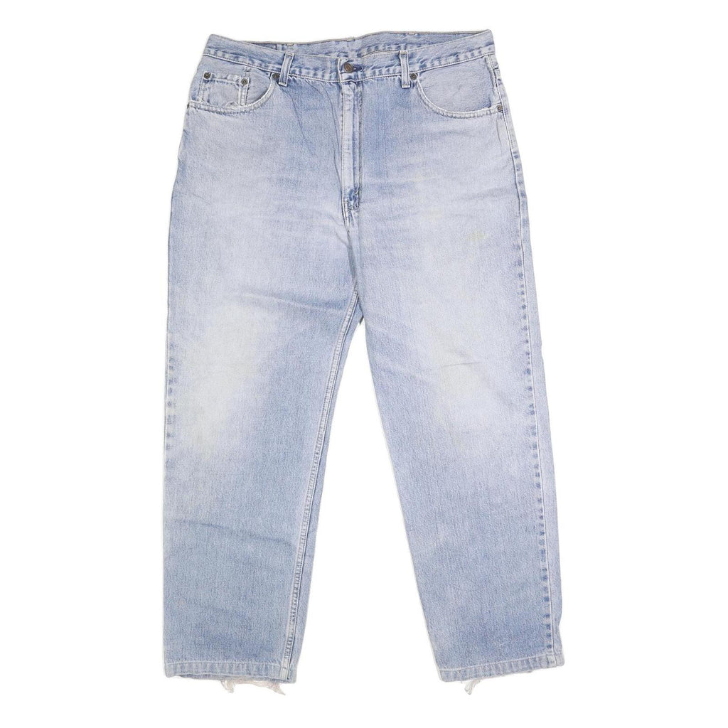 LEVI'S 504 Mens Regular Fit Cotton Blend Light Blue Denim W40 L29 Zip Jeans