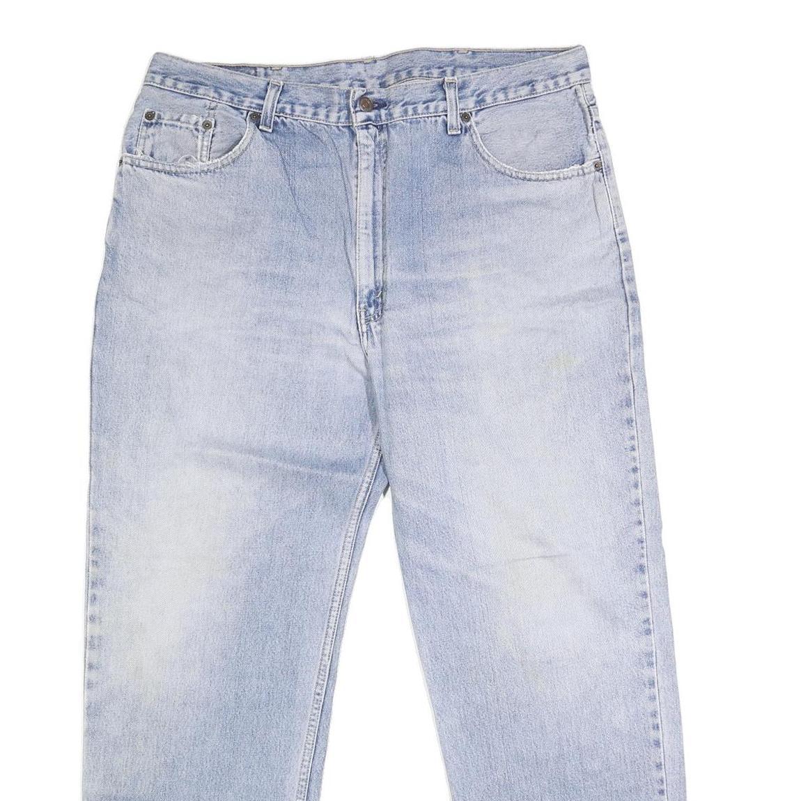 LEVI'S 504 Mens Regular Fit Cotton Blend Light Blue Denim W40 L29 Zip Jeans