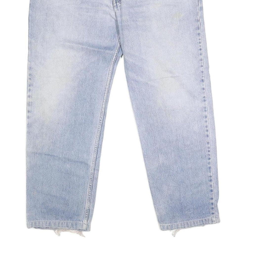 LEVI'S 504 Mens Regular Fit Cotton Blend Light Blue Denim W40 L29 Zip Jeans