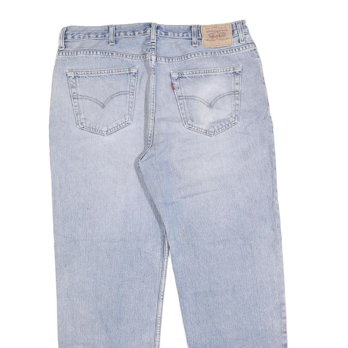 LEVI'S 504 Mens Regular Fit Cotton Blend Light Blue Denim W40 L29 Zip Jeans