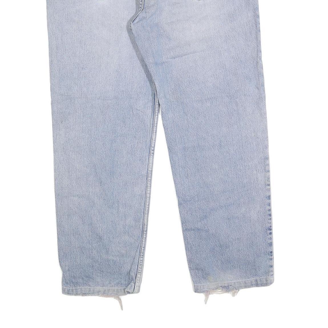 LEVI'S 504 Mens Regular Fit Cotton Blend Light Blue Denim W40 L29 Zip Jeans