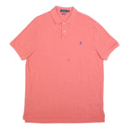 POLO RALPH LAUREN Mens Pink Short Sleeve Plain XL Cotton Blend Polo Shirt