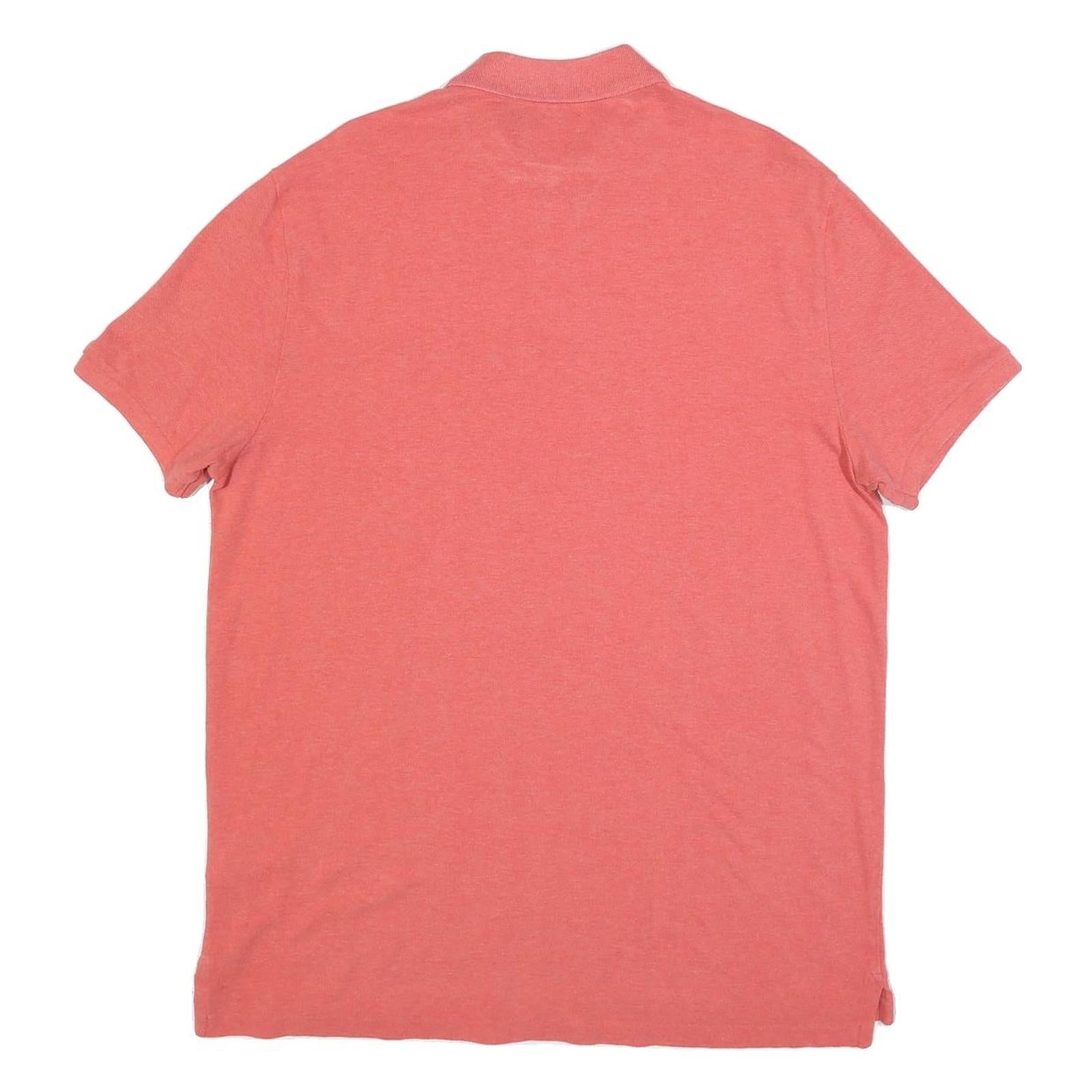 POLO RALPH LAUREN Mens Pink Short Sleeve Plain XL Cotton Blend Polo Shirt