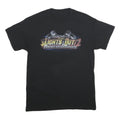 Mens Black Graphic T-Shirt S Short Sleeve Crew Neck Race Car Print