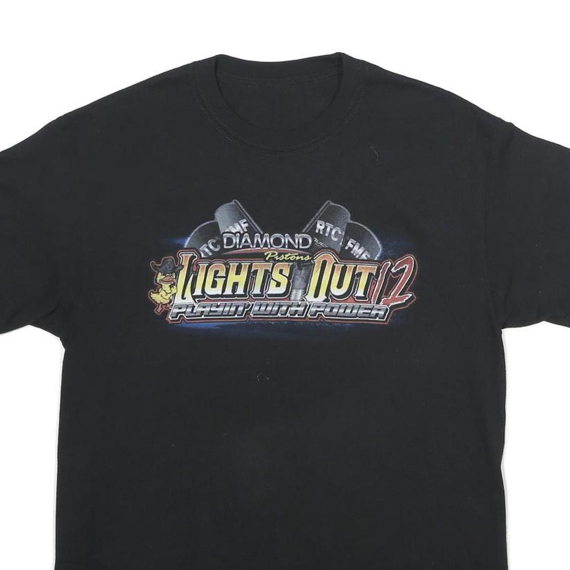 Mens Black Graphic T-Shirt S Short Sleeve Crew Neck Race Car Print