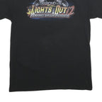 Mens Black Graphic T-Shirt S Short Sleeve Crew Neck Race Car Print