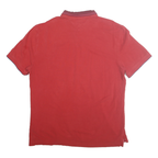 TOMMY HILFIGER Mens Red Polo Shirt Short Sleeve Plain XL Classic Fit Cotton