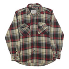 OUTDOOR LIFE Mens Beige & Red Cotton Blend Check Shirt M Casual Lumberjack