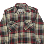 OUTDOOR LIFE Mens Beige & Red Cotton Blend Check Shirt M Casual Lumberjack