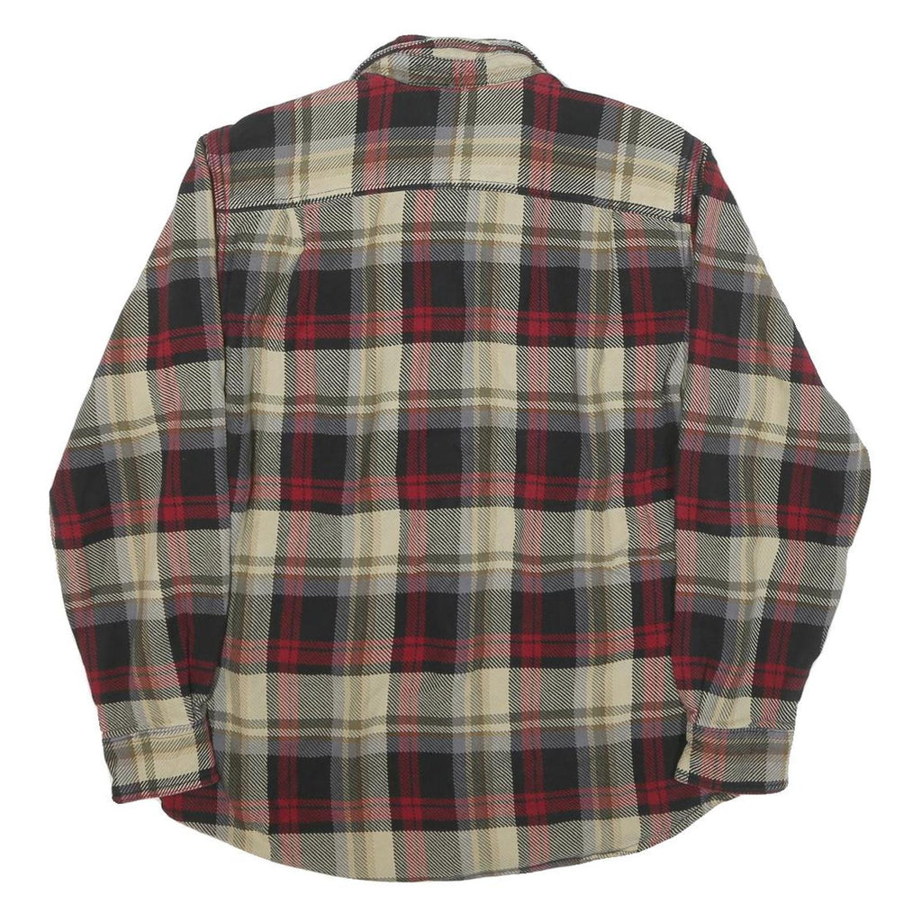 OUTDOOR LIFE Mens Beige & Red Cotton Blend Check Shirt M Casual Lumberjack