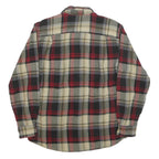 OUTDOOR LIFE Mens Beige & Red Cotton Blend Check Shirt M Casual Lumberjack