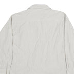 NAUTICA Mens White & Grey Stripe Regular Fit XL Cotton Shirt Long Sleeve Button