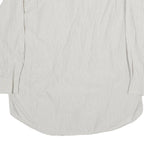 NAUTICA Mens White & Grey Stripe Regular Fit XL Cotton Shirt Long Sleeve Button