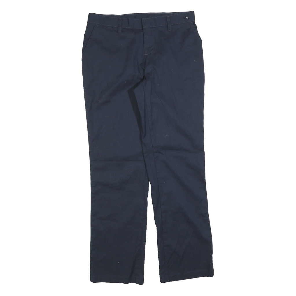 DICKIES Womens Regular Navy Blue Cotton Blend Trousers W30 L30 Zip Closure
