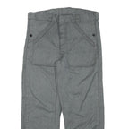 Mens Cotton Blend Grey Regular Fit Straight Leg Trousers W34 L29 Casual Workwear