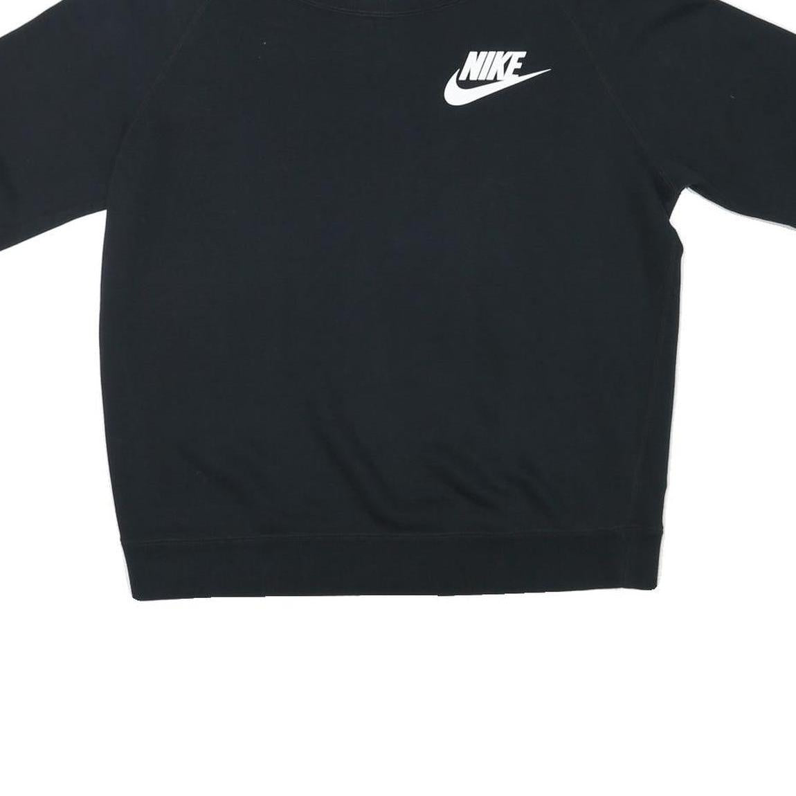 NIKE Mens Black Crew Neck L Polyester Blend Short Sleeve Sweatshirt