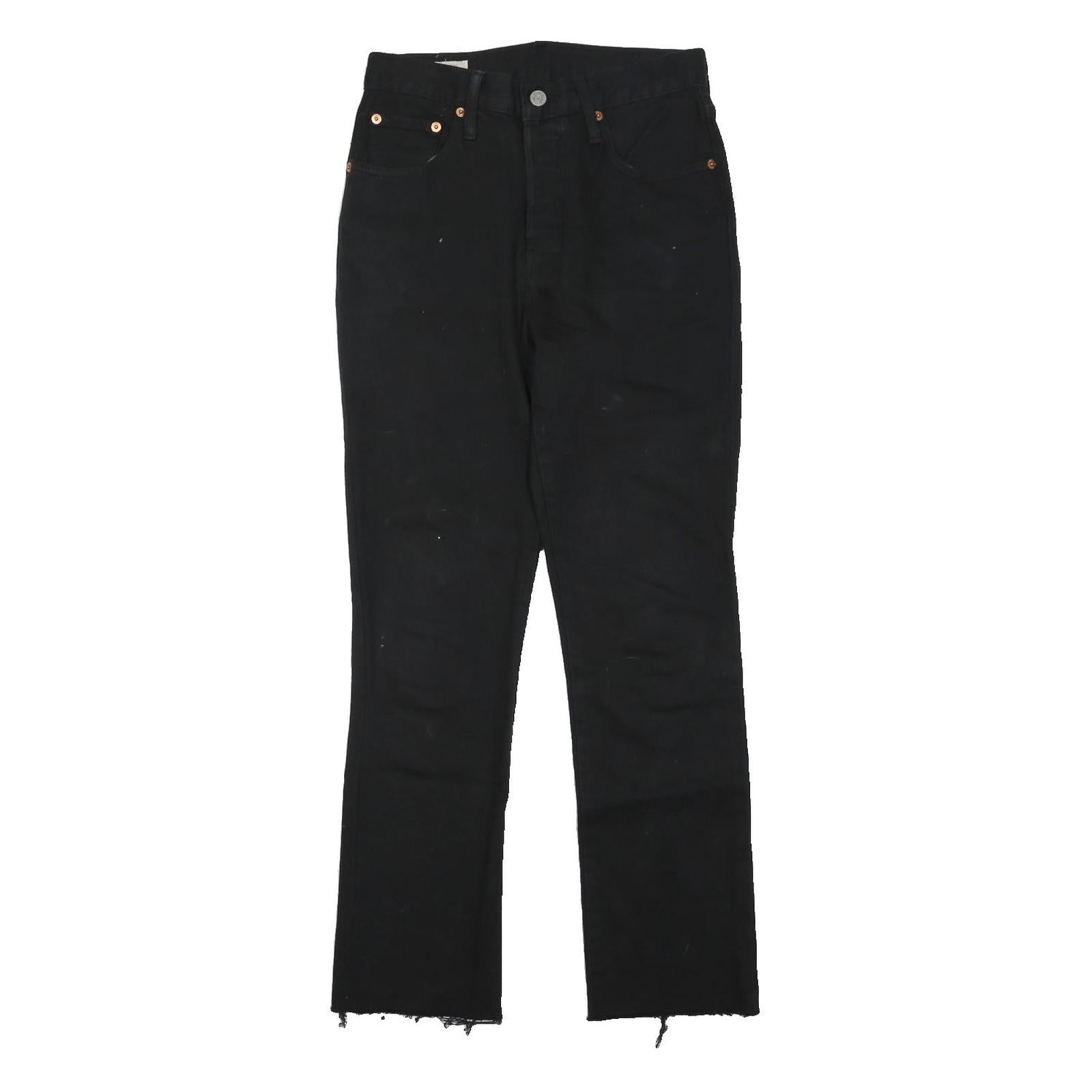 LEVI'S 501 Big E Womens Black Regular Straight Denim Raw W26 L28 Vintage Jeans