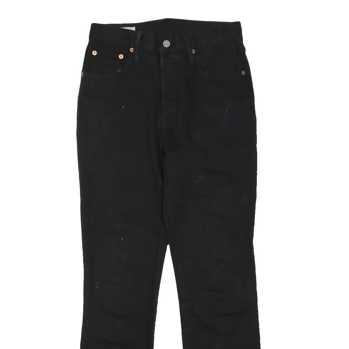 LEVI'S 501 Big E Womens Black Regular Straight Denim Raw W26 L28 Vintage Jeans