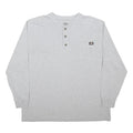 DICKIES Mens Grey Henley Long Sleeve T-Shirt XL Cotton Blend Casual Workwear