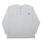 DICKIES Mens Grey Henley Long Sleeve T-Shirt XL Cotton Blend Casual Workwear