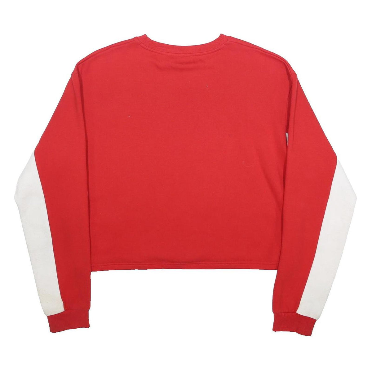 FILA Womens Red & White Crew Neck XL Logo Crop Sweatshirt Cotton Blend