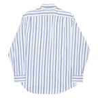LACOSTE Mens Blue & White Striped Shirt XL Classic Cotton Long Sleeve