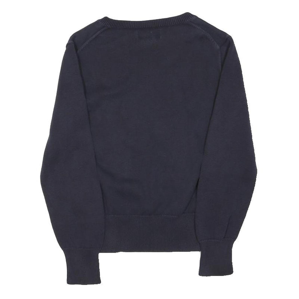 POLO RALPH LAUREN Boys Navy Plain V-Neck Basic Knit Jumper 6Y Cotton Soft