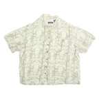 PURITAN Mens Beige & Cream Pattern Shirt 2XL Polyester Blend Casual Summer