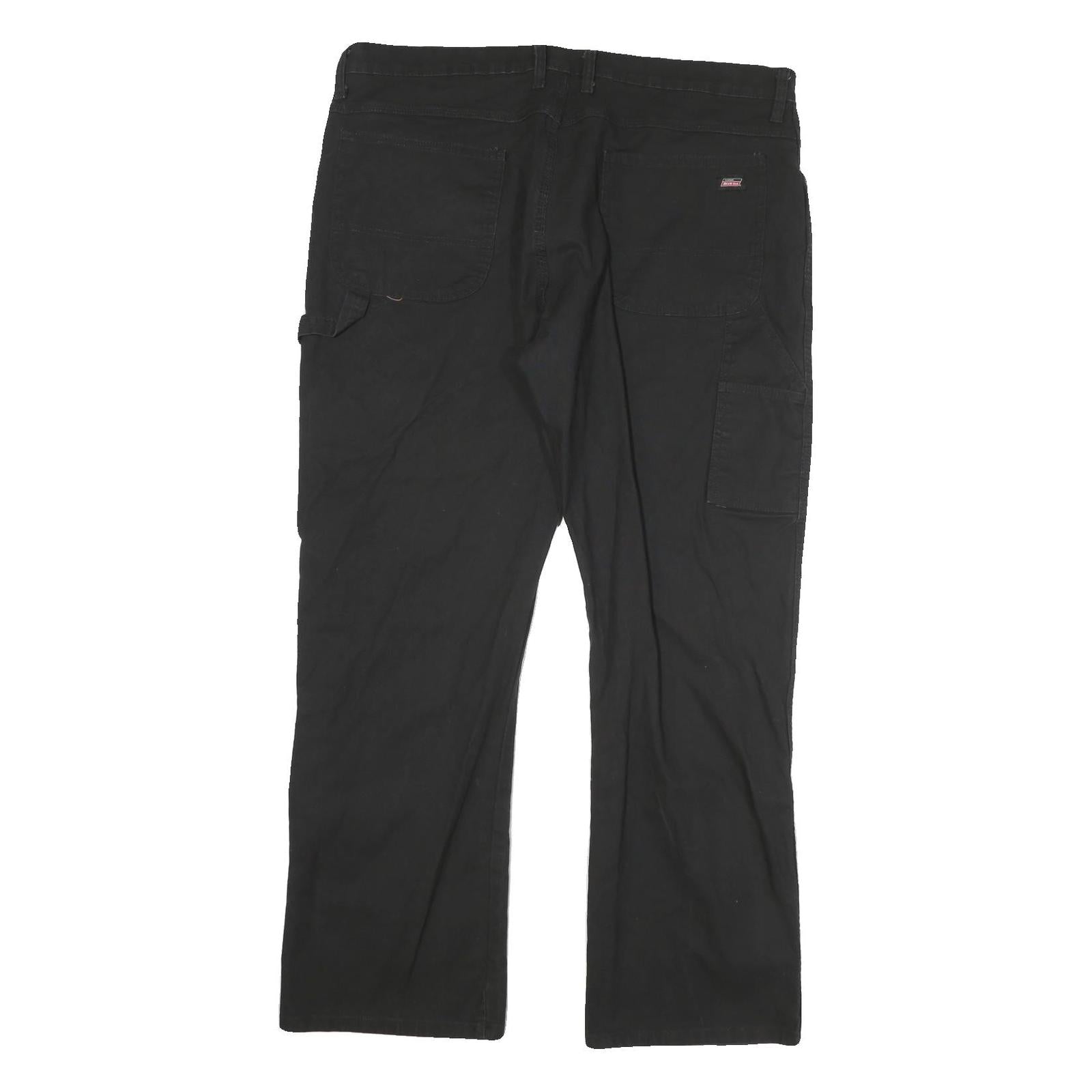 DICKIES Mens Cotton Blend Black Regular Fit Straight Leg Trousers W40 L30