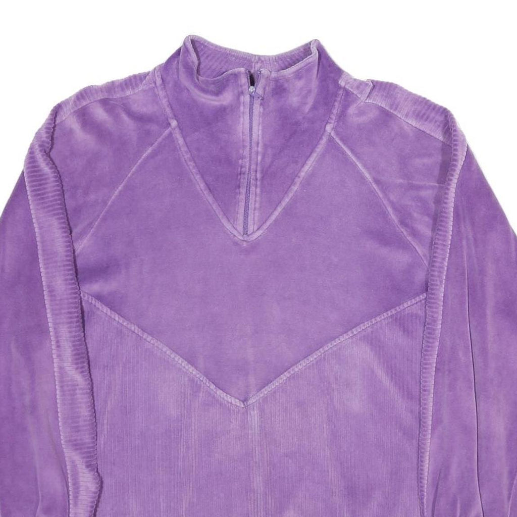 Womens Purple Plain Pullover Jumper Crew Neck Rib Knit L Soft Feel Comfortable