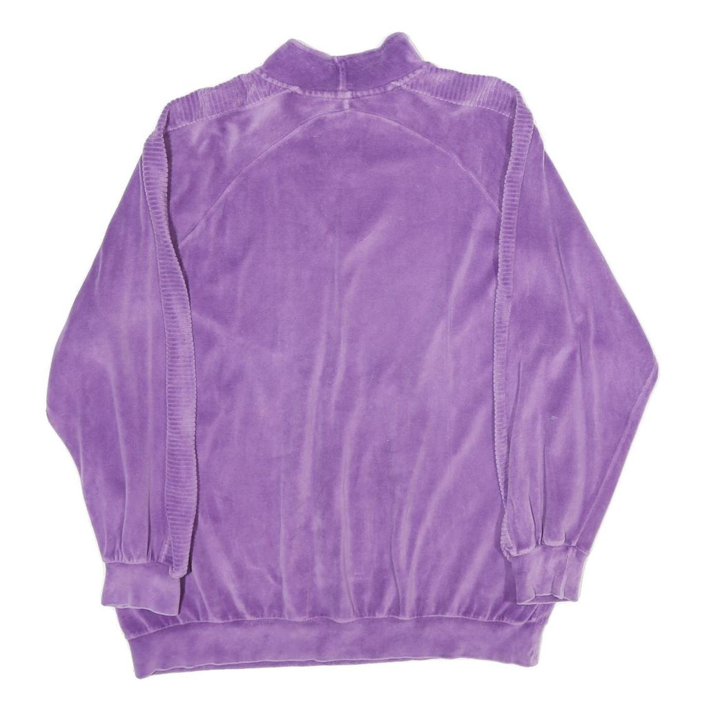 Womens Purple Plain Pullover Jumper Crew Neck Rib Knit L Soft Feel Comfortable