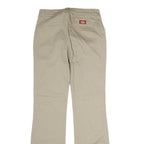 DICKIES Mens Cotton Beige Regular Fit Straight Leg Trousers W28 L32 Casual