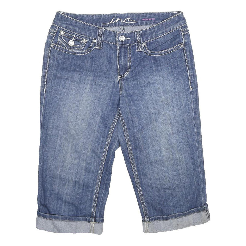 ANC DENIM Womens Denim Blue Regular Fit Straight Shorts UK 10 W30 Casual Cotton