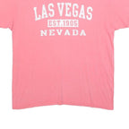 Womens Pink Las Vegas Est 1905 Nevada Graphic T-Shirt L Short Sleeve Crew Neck