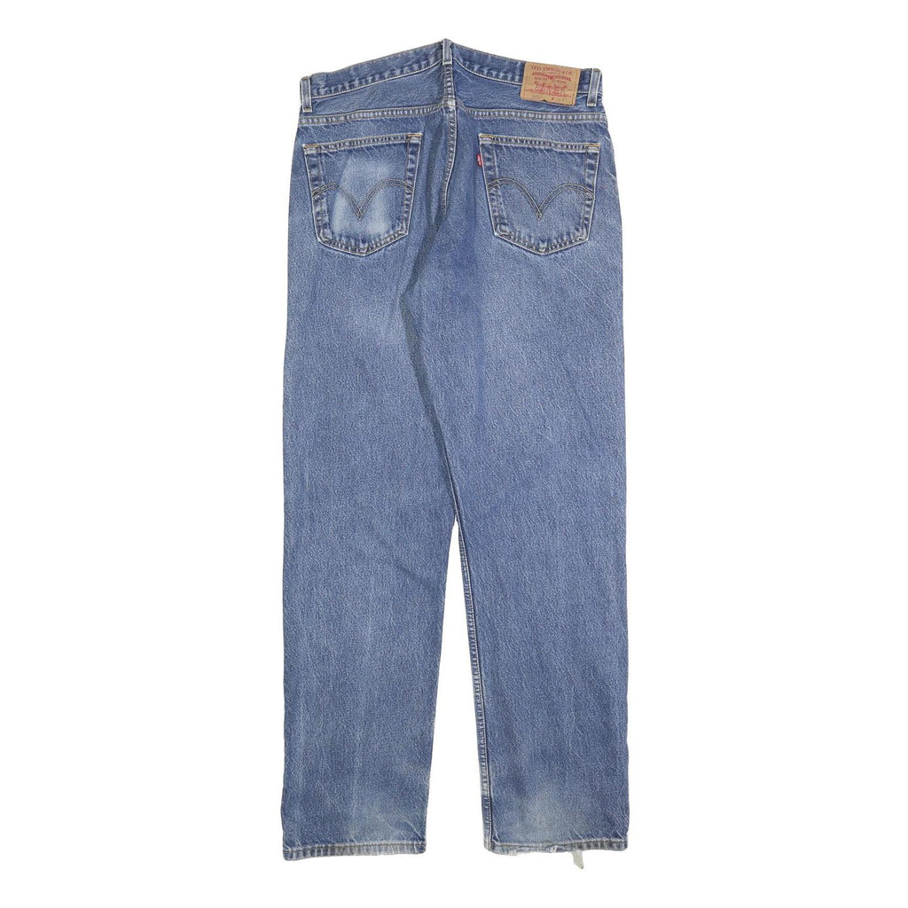 LEVI'S 505 Mens Jeans Blue Regular Straight Denim Medium W36 L34 Classic Style