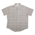 ROYAL KNIGHT Mens Beige Checked Short Sleeve Shirt L Polyester Comfortable