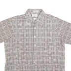 ROYAL KNIGHT Mens Beige Checked Short Sleeve Shirt L Polyester Comfortable