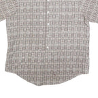 ROYAL KNIGHT Mens Beige Checked Short Sleeve Shirt L Polyester Comfortable