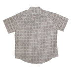 ROYAL KNIGHT Mens Beige Checked Short Sleeve Shirt L Polyester Comfortable