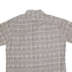 ROYAL KNIGHT Mens Beige Checked Short Sleeve Shirt L Polyester Comfortable