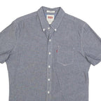 LEVI'S Mens Blue Cotton Short Sleeve Shirt M Casual Button-Down Pocket
