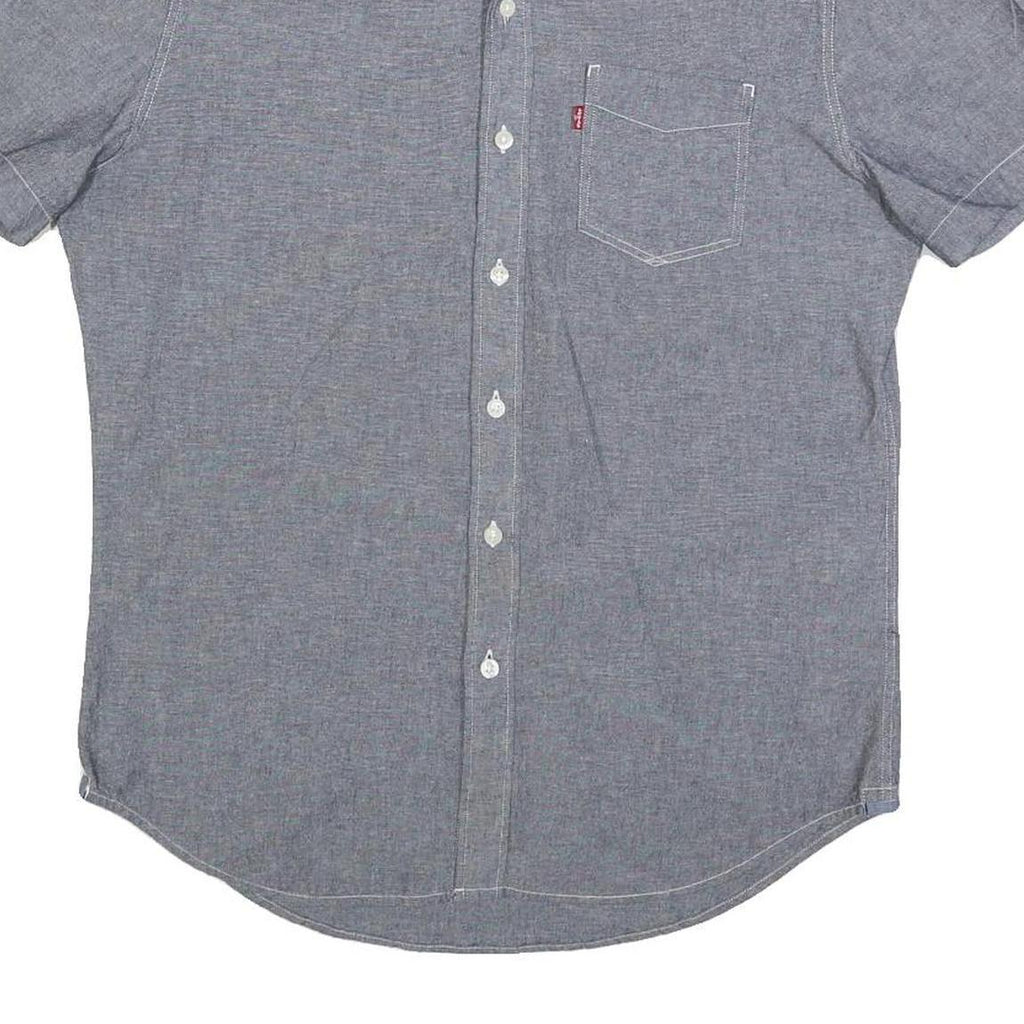 LEVI'S Mens Blue Cotton Short Sleeve Shirt M Casual Button-Down Pocket