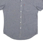 LEVI'S Mens Blue Cotton Short Sleeve Shirt M Casual Button-Down Pocket